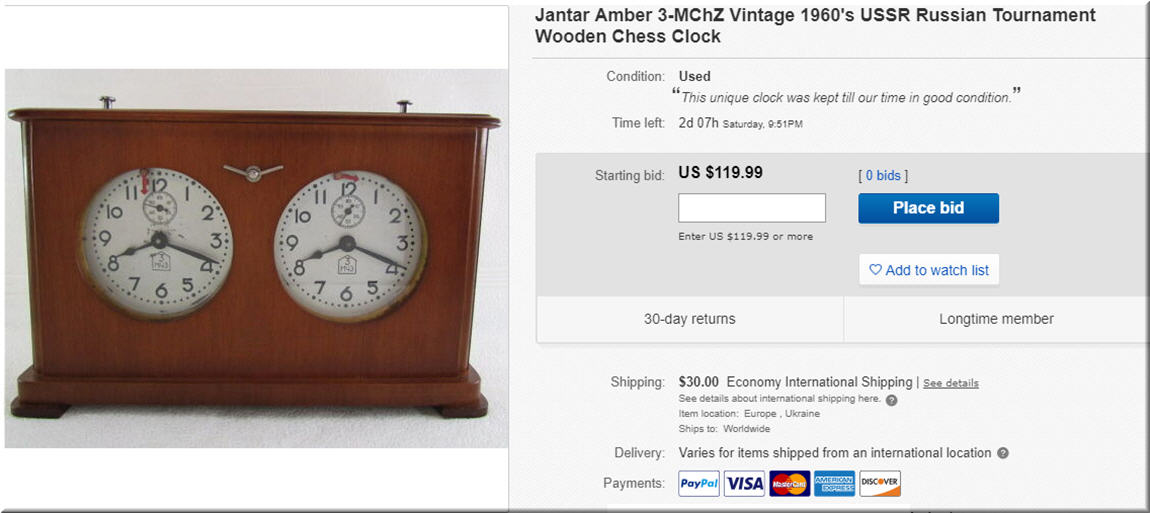 Jantar Chess clock - vintage chess clocks